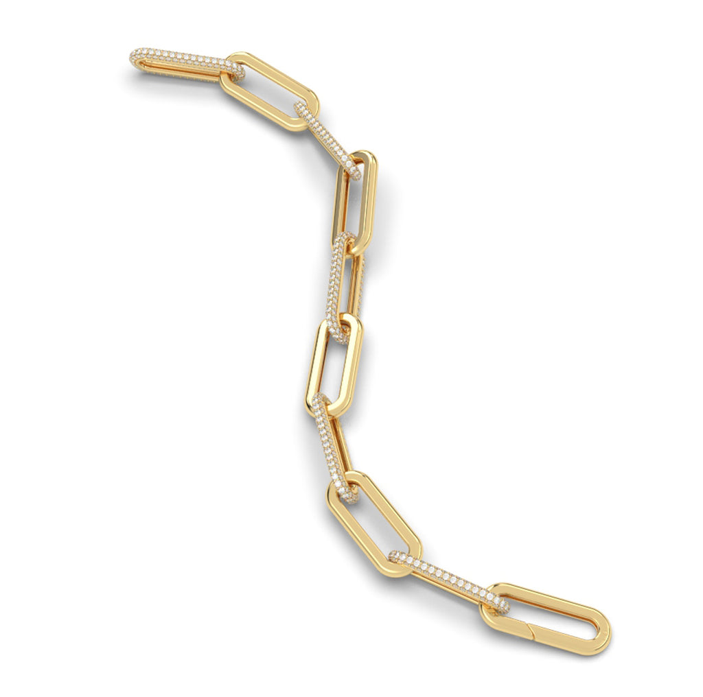 Paper Clip Diamond Bracelet