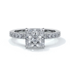 Julia Engagement Ring square cut radiant diamond band 18ct white gold