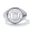 Liam Mens band round crest 18ct white gold