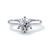 Lily Engagement ring round diamond 6 claws platinum